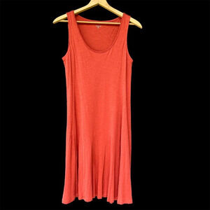 Garnet Hill Burnt Orange Organic Pima Cotton Sleeveless Scoop-Neck Tank Dress M